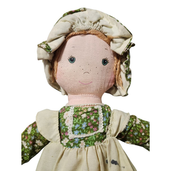 Vintage 16' 1970s Knickerbocker Friends of Holly Hobbie "Amy" fabric Rag Doll - Picture 2 of 10